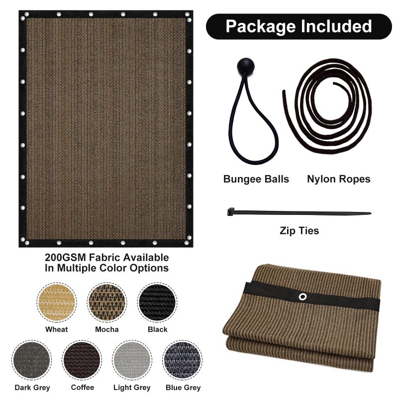 Artpuch Pergola Shade Cover 10'X10' Outdoor Sun Shade Cloth with Grommets Shade Tarp for Patio  Carport  Backyard - Image 5